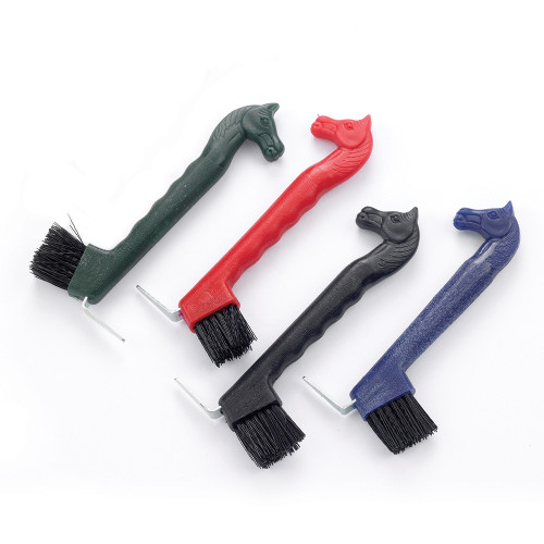 Lincoln Horse Head Hoof Pick with Brush - Red