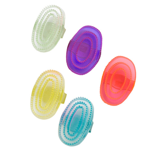 Lincoln Synthetic Rubber Curry Comb - Clear Pink - Large