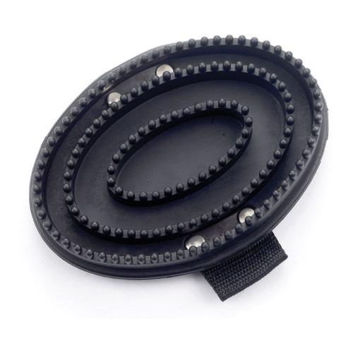Lincoln Rubber Curry Comb with Web Handle - Black - Large