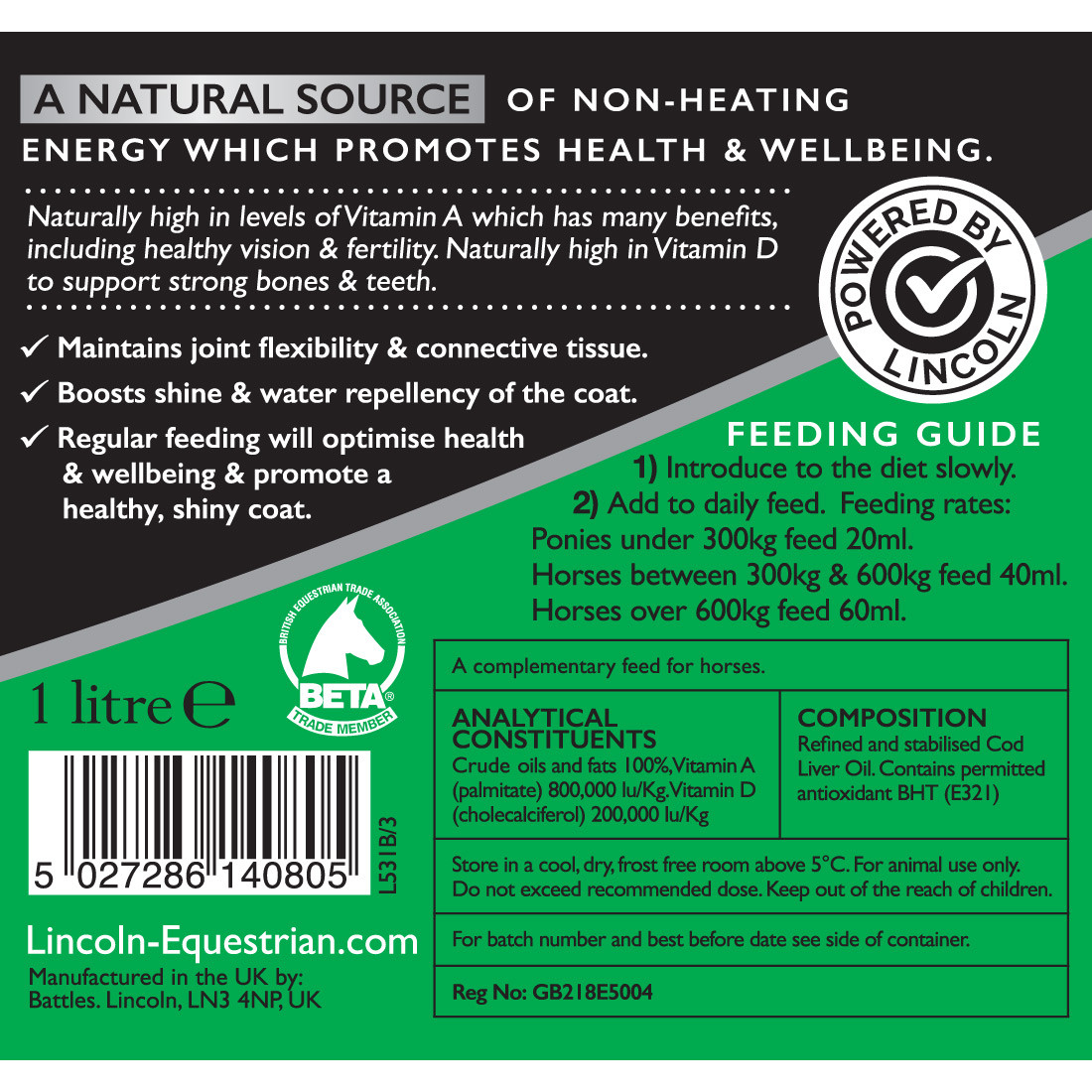 Lincoln Horse Care Lincoln Cod Liver Oil