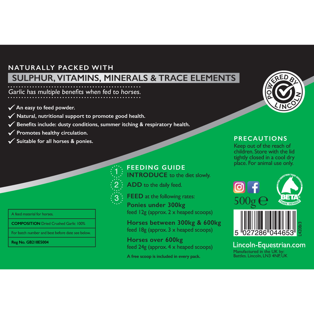 Lincoln Horse Care Lincoln Garlic Powder