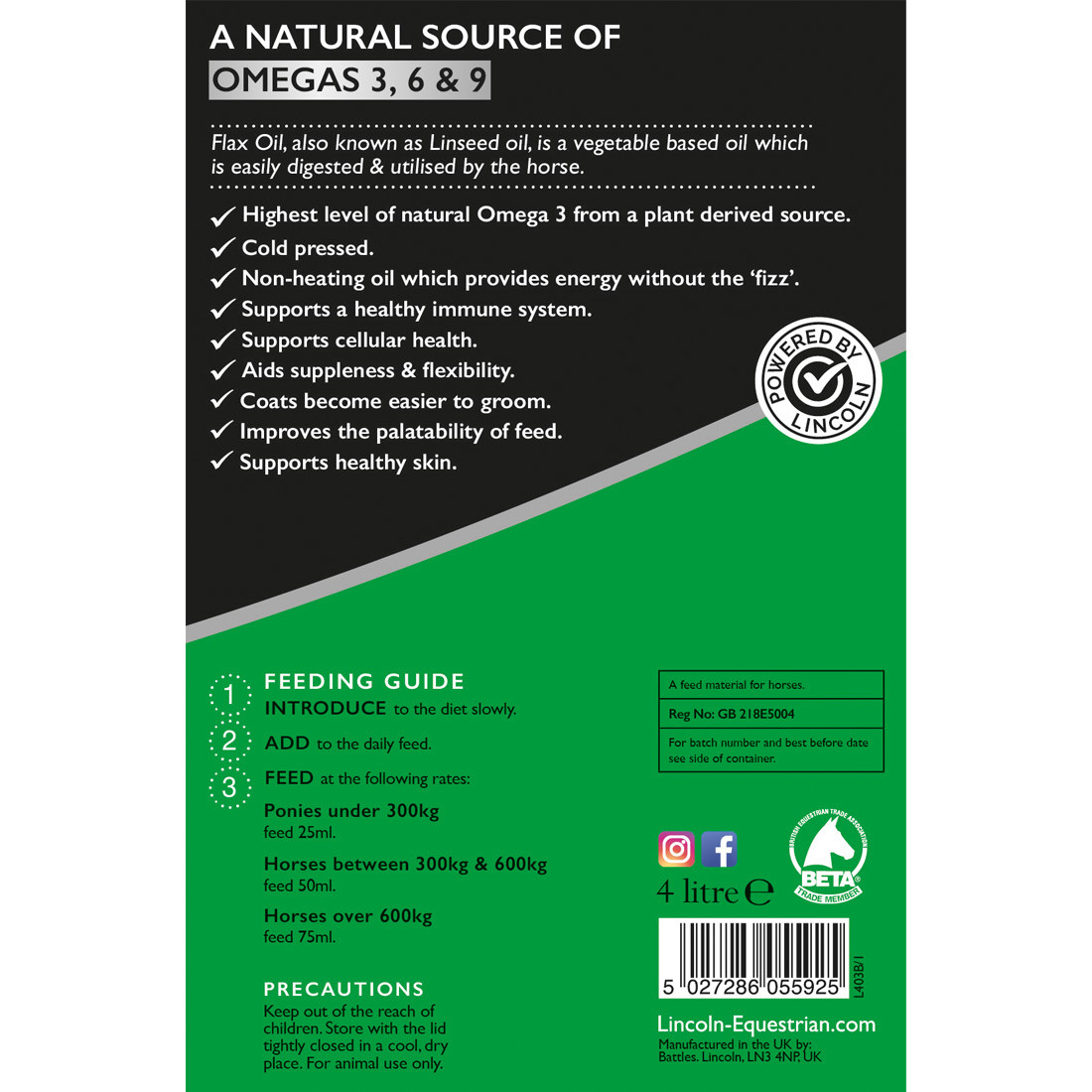 Lincoln Horse Care Lincoln Cold Pressed Flax Oil