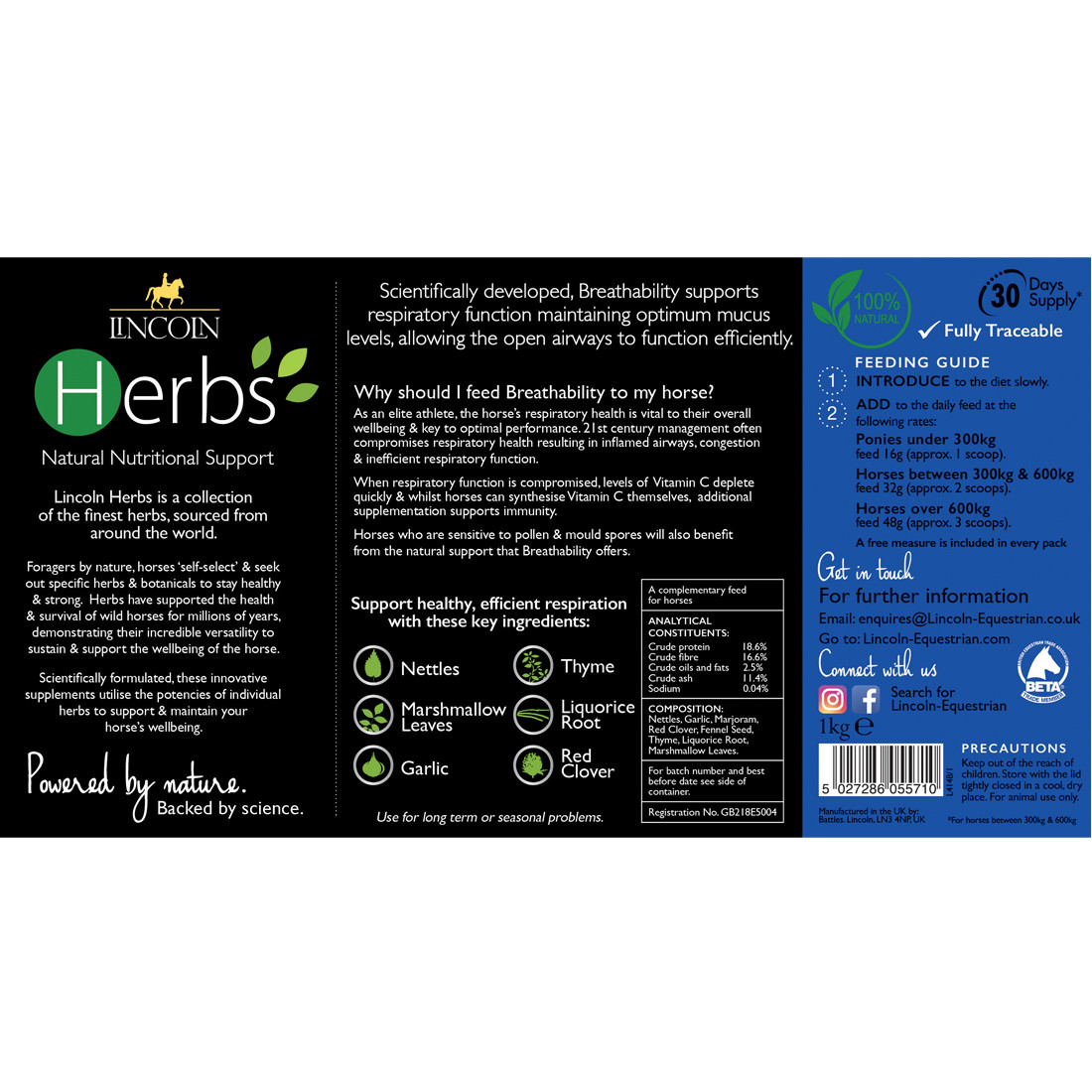 Lincoln Horse Care Lincoln Herbs Breathability